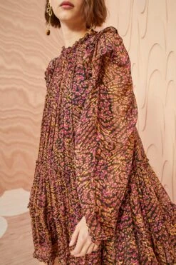 ULLA JOHNSON Gaelle Dress - Pomegranate -Lila's Closet ULLA JOHNSON Gaelle Dress POMEGRANATE 03