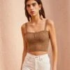 ULLA JOHNSON Giselle Top - Chestnut