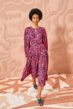 ULLA JOHNSON Helia Dress - Snapdragon -Lila's Closet ULLA JOHNSON Helia Dress SNAPDRAGON 03