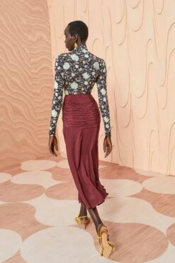 ULLA JOHNSON Imani Skirt - Mahogany -Lila's Closet ULLA JOHNSON Imani Skirt MAHOGANY 0123