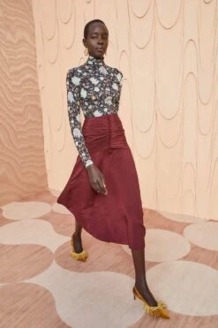 ULLA JOHNSON Imani Skirt - Mahogany -Lila's Closet ULLA JOHNSON Imani Skirt MAHOGANY 03