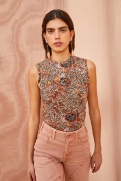 ULLA JOHNSON Ines Top - Wheat Flower 9 ULLA JOHNSON Ines Top - Wheat Flower -Lila's Closet ULLA JOHNSON Ines Top WHEAT FLOWER 05