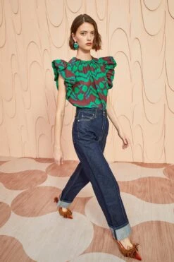 ULLA JOHNSON Iren Top - Malachite -Lila's Closet ULLA JOHNSON Iren Top MALACHITE 03