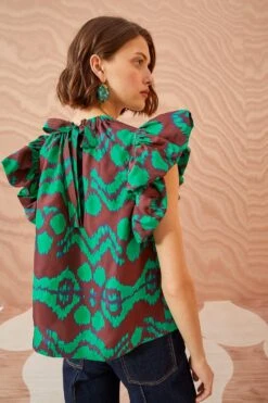 ULLA JOHNSON Iren Top - Malachite -Lila's Closet ULLA JOHNSON Iren Top MALACHITE 04