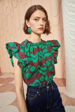 ULLA JOHNSON Iren Top - Malachite -Lila's Closet ULLA JOHNSON Iren Top MALACHITE 05