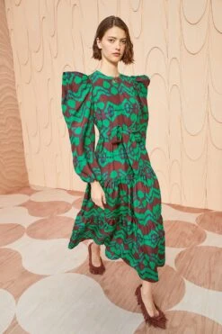 ULLA JOHNSON Kassandra Dress - Malachite -Lila's Closet ULLA JOHNSON Kassandra Dress MALACHITE 03