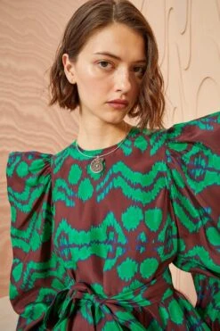 ULLA JOHNSON Kassandra Dress - Malachite -Lila's Closet ULLA JOHNSON Kassandra Dress MALACHITE 05