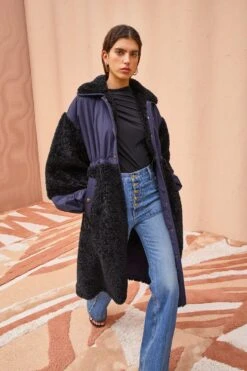 ULLA JOHNSON Killian Coat - Midnight -Lila's Closet ULLA JOHNSON Killian Coat MIDNIGHT 0133