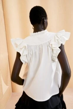 ULLA JOHNSON Lei Top - Blanc -Lila's Closet ULLA JOHNSON LEI TOP BLANC 04