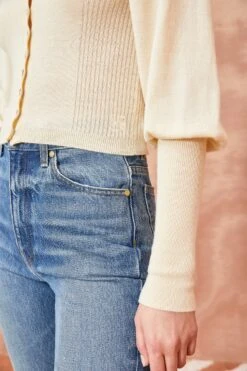 ULLA JOHNSON Leslie Cardigan - Chalk -Lila's Closet ULLA JOHNSON Leslie Cardigan CHALK 0067