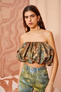 ULLA JOHNSON Lyla Top - Woodland -Lila's Closet ULLA JOHNSON Lyla Top WOODLAND 0038