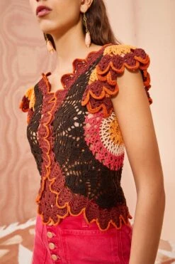 ULLA JOHNSON Magdalena Top - Pomegranate -Lila's Closet ULLA JOHNSON Magdalena Top POMEGRANATE 0203