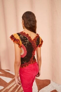 ULLA JOHNSON Magdalena Top - Pomegranate -Lila's Closet ULLA JOHNSON Magdalena Top POMEGRANATE 0237