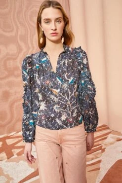 ULLA JOHNSON Manet Blouse - Jet -Lila's Closet ULLA JOHNSON Manet Blouse JET 03