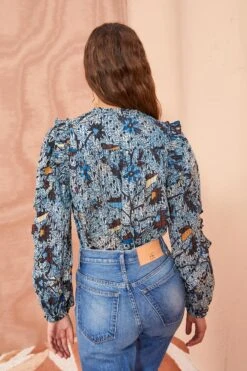 ULLA JOHNSON Manet Blouse - Morning Glory 10 ULLA JOHNSON Manet Blouse - Morning Glory -Lila's Closet ULLA JOHNSON Manet Blouse MORNING GLORY 04