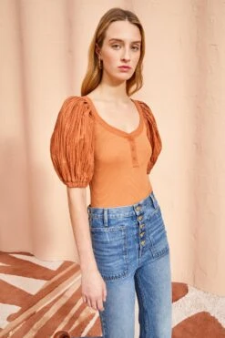 ULLA JOHNSON Marika Top - Chestnut