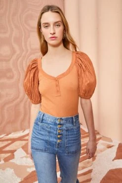 ULLA JOHNSON Marika Top - Chestnut -Lila's Closet ULLA JOHNSON Marika Top CHESTNUT 05