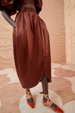 ULLA JOHNSON Maxine Skirt - Mahogany -Lila's Closet ULLA JOHNSON Maxine Skirt MAHOGANY 0108