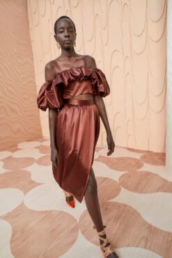 ULLA JOHNSON Maxine Skirt - Mahogany -Lila's Closet ULLA JOHNSON Maxine Skirt MAHOGANY 0175