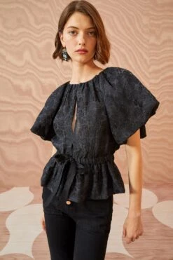 ULLA JOHNSON Mirabelle Top - Noir 9 ULLA JOHNSON Mirabelle Top - Noir -Lila's Closet ULLA JOHNSON Mirabelle Top NOIR 03