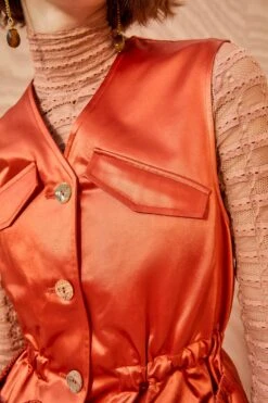 ULLA JOHNSON Monroe Vest - Red Oxide -Lila's Closet ULLA JOHNSON Monroe Vest REDOXIDE 0087