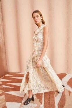 ULLA JOHNSON Odile Dress - Chalk -Lila's Closet ULLA JOHNSON Odile Dress CHALK 0042