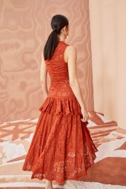 ULLA JOHNSON Odile Dress - Paprika -Lila's Closet ULLA JOHNSON Odile Dress PAPRIKA 0022