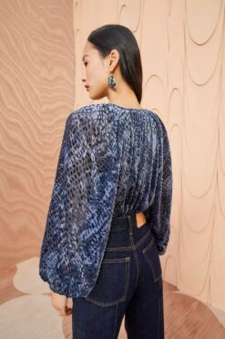 ULLA JOHNSON Pauline Blouse - Marine -Lila's Closet ULLA JOHNSON Pauline Blouse MARINE 0182