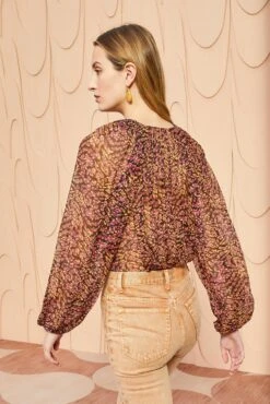 ULLA JOHNSON Pauline Blouse - Pomegranate -Lila's Closet ULLA JOHNSON Pauline Blouse POMEGRANATE 04