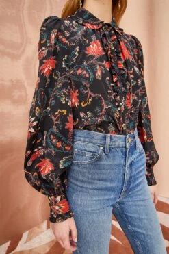 ULLA JOHNSON Philipa Blouse - Obsidian -Lila's Closet ULLA JOHNSON Philipa Blouse OBSIDIAN 0060