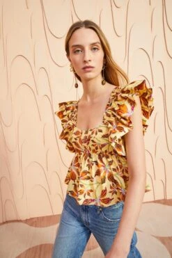 ULLA JOHNSON Romi Top - Lotus -Lila's Closet ULLA JOHNSON Romi Top LOTUS 03