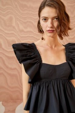 ULLA JOHNSON Romi Top - Noir -Lila's Closet ULLA JOHNSON Romi Top NOIR 05