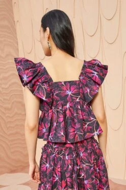 ULLA JOHNSON Romi Top - Zinnia -Lila's Closet ULLA JOHNSON Romi Top ZINNIA 03