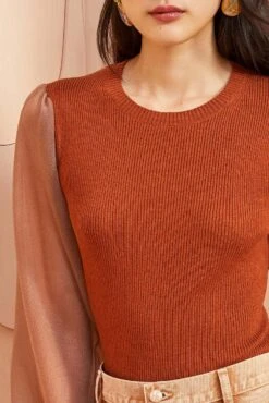 ULLA JOHNSON Sabrina Pullover - Redwood -Lila's Closet ULLA JOHNSON Sabrina Pullover REDWOOD 0100