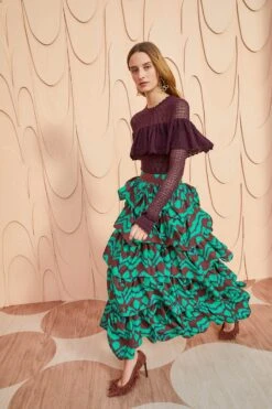 ULLA JOHNSON Samira Skirt - Malachite -Lila's Closet ULLA JOHNSON Samira Skirt MALACHITE 03