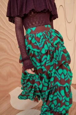 ULLA JOHNSON Samira Skirt - Malachite -Lila's Closet ULLA JOHNSON Samira Skirt MALACHITE 05