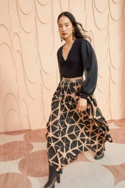 ULLA JOHNSON Savita Skirt - Onyx -Lila's Closet ULLA JOHNSON Savita Skirt ONYX 0068