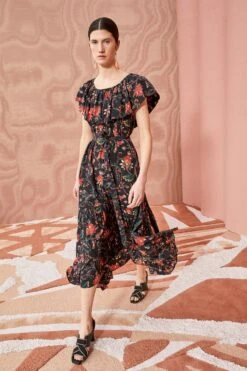 ULLA JOHNSON Skye Dress - Obsidian -Lila's Closet ULLA JOHNSON Skye Dress OBSIDIAN 0154