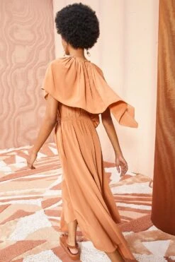 ULLA JOHNSON Tahlia Dress - Chestnut -Lila's Closet ULLA JOHNSON Tahlia Dress CHESTNUT 04