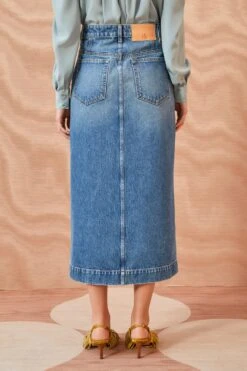 ULLA JOHNSON The Bea Skirt - Danube Medium Indigo Wash -Lila's Closet ULLA JOHNSON The Bea Skirt DANUBEMEDIUMINDIGOWASH 0105