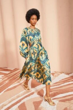 ULLA JOHNSON Penina Macrame Braided High Heel - Transparent Yellow -Lila's Closet ULLA JOHNSON Tulia Dress CONSTELLATION 01 MAIN d54997e2 940e 4185 a219 9f2a23c137f7