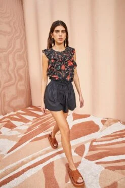 ULLA JOHNSON Tulip Top - Obsidian -Lila's Closet ULLA JOHNSON Tulip Top OBSIDIAN 01 MAIN