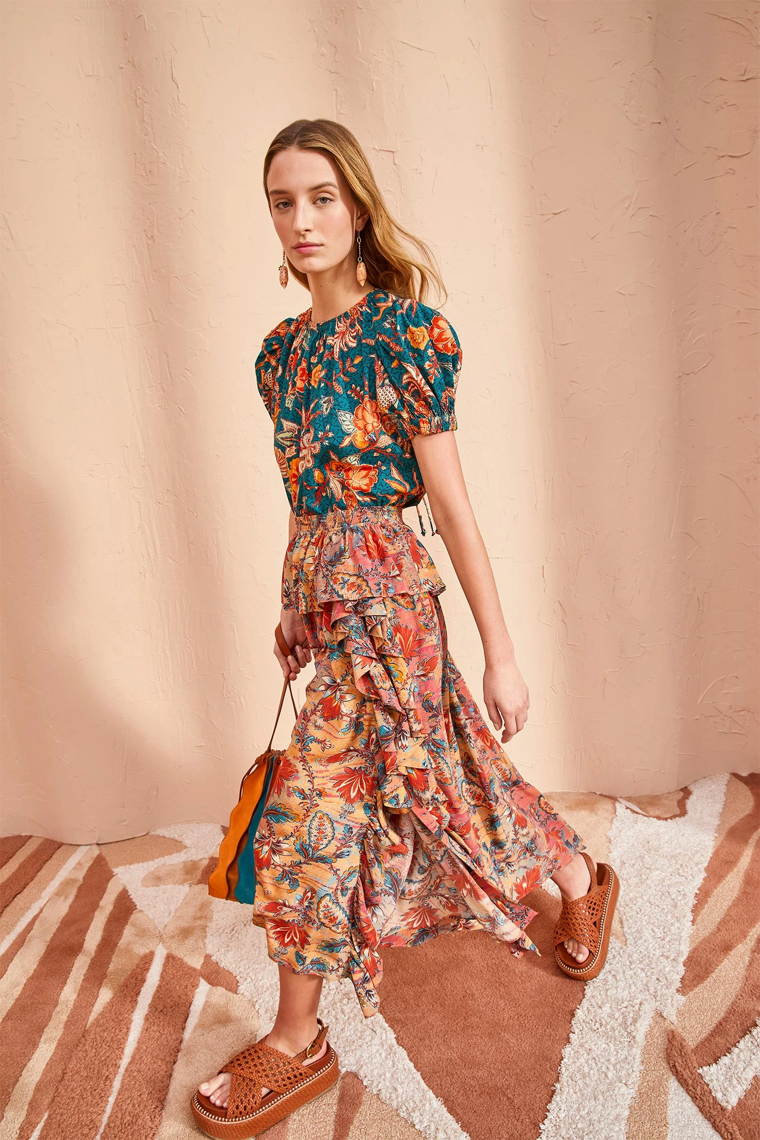 ULLA JOHNSON Ursa Skirt - Coral Bloom 5 ULLA JOHNSON Ursa Skirt - Coral Bloom - Image 3