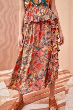 ULLA JOHNSON Ursa Skirt - Coral Bloom 13 ULLA JOHNSON Ursa Skirt - Coral Bloom -Lila's Closet ULLA JOHNSON Ursa Skirt CORAL BLOOM 0080