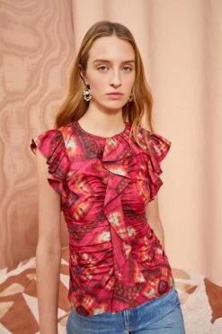 ULLA JOHNSON Vida Top - Wild Rose