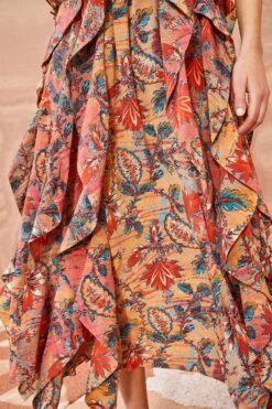 ULLA JOHNSON Violeta Dress - Coral Bloom -Lila's Closet ULLA JOHNSON Violeta Dress CORAL BLOOM 04