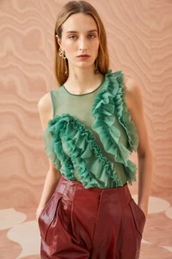 ULLA JOHNSON Winnifred Top - Jade 12 ULLA JOHNSON Winnifred Top - Jade -Lila's Closet ULLA JOHNSON Winnifred Top JADE 0168