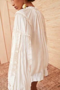 ULLA JOHNSON Maeve Blouse - Blanc -Lila's Closet ulla johnson white maeve top blanc UJ990237 view 3